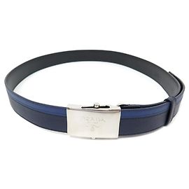 Prada belt 70 a 100 CM TWO-TONE LEATHER BLUE & BLACK ADJUSTABLE LEATHER BELT Other
