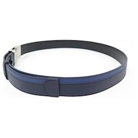 Prada-Prada belt 70 a 100 CM TWO-TONE LEATHER BLUE & BLACK ADJUSTABLE LEATHER BELT-Other