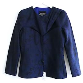 Giorgio Armani-Giorgio Armani silk brocade corset jacket-Black,Navy blue