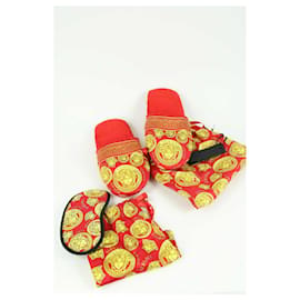 Versace-Bathrobe Slippers and Versace Mask-Red