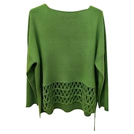 Pier Antonio Gaspari-Green wool knit top-Green