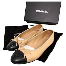 Chanel-Sapatilhas de ballet-Bege