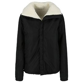 Bottega Veneta Giacca foderata in finto sherpa in nylon Bianco Crudo