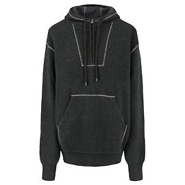 Bottega Veneta Hoodie mit Viertelreißverschluss Grau