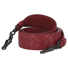 Bottega Veneta-Bottega Veneta Intrecciato Leather Bag Strap-Red