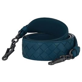 Tracolla per borsa in pelle intrecciata Bottega Veneta Blu