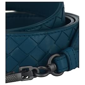 Bottega Veneta-Bottega Veneta Intrecciato Leather Bag Strap-Blue