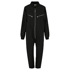 Bottega Veneta-Bottega Veneta Long Sleeve Zipper Pocket Jumpsuit-Black