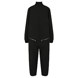 Bottega Veneta-Bottega Veneta Long Sleeve Zipper Pocket Jumpsuit-Black