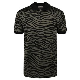 Polo Bottega Veneta Stampa Zebra Manica Corta Verde