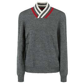 Bottega Veneta Shall-Kragen-Pullover Grau