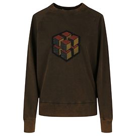 Bottega Veneta Langarm-Pullover mit Geo-Patch-Print Grün