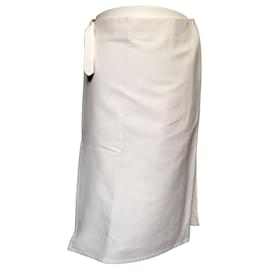 Hermès-Hermès wrap skirt in white cotton-White