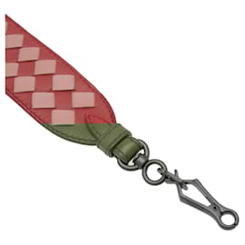 Bottega Veneta-Bottega Veneta Intrecciato Leather Bag Strap-Pink