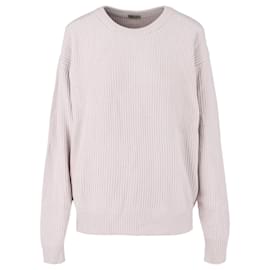 Bottega Veneta Langarm-Strickpullover Weiß Roh