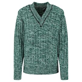 Bottega Veneta-Bottega Veneta V-Neck Knit Sweater-Green