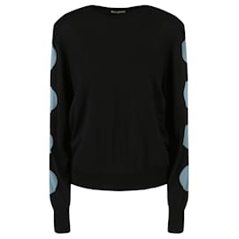 Bottega Veneta-Bottega Veneta Arm Dot Printed Wool Sweater-Black