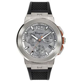 Salvatore Ferragamo F-80 Titanium Tech Silicone Watch Grey