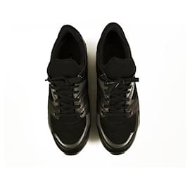 Dolce & Gabbana-Dolce & Gabbana Baskets basses compensées intérieures en cuir noir Chaussures Baskets 25.5cm-Noir