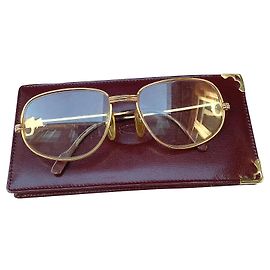 Cartier Vendome Trintiy bezel frame with leather case Gold hardware