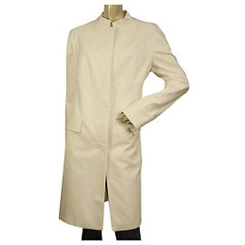 Casaco frontal Versace Algodão Branco Misturado com Renda sem Gola 48 Branco