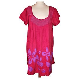 ANTIK BATIK TUNIKAKLEID BUTTERFLY T UK 24 oder 46/48/50/52 Rot