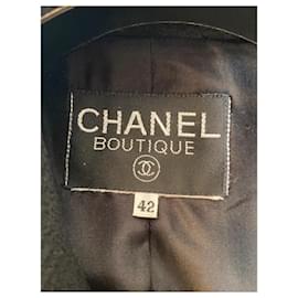 Chanel-CHANEL SKIRT SUIT WOOL WITH SILK LINING-Blue