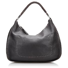 Fendi-Fendi Marron Selleria Hobo-Marron,Marron foncé