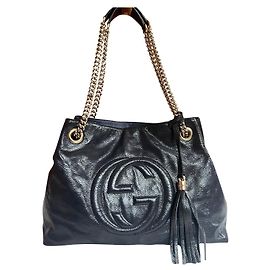 Borsa Gucci blu scuro in cotone Blu scuro