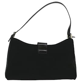 Fendi-FENDI Mamma Baguette Shoulder Bag Nylon Black Auth bs3744-Black