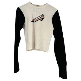 Pull Chanel en cachemire noir et beige Noir Beige