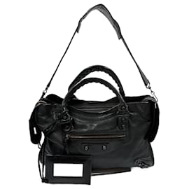 Balenciaga-Black Lambskin City-Black