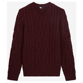 The Kooples Wollpullover Burgunderrot Irisches Motiv M Bordeaux