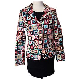 JAQUETA MOSCHINO DONNA PATCHWORK S 38/40 Multicor