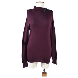 Patrizia Pepe Merino Wollpullover Dunkelrot Bordeaux