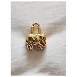 Hermès-Hermès Éléphant Cadena GHW-Bijouterie dorée