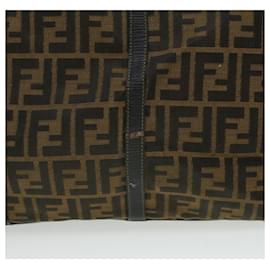 Fendi-FENDI Zucca Canvas Sac à Main Marron Noir Authentique3287-Marron,Noir
