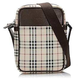 Burberry-Burberry Nova Check Canvas Crossbody Bag-Beige