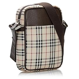 Burberry-Burberry Nova Check Canvas Crossbody Bag-Beige
