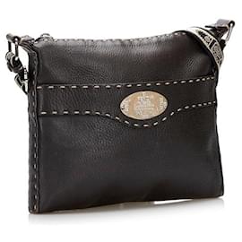 Fendi-Sac bandoulière en cuir Fendi Selleria-Marron