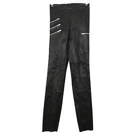 Joseph Diamond Calça de couro com zíper Preto