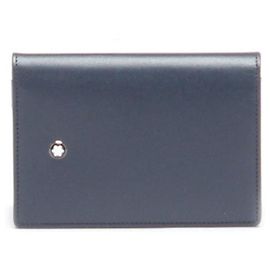 Tarjetero Montblanc de piel para tarjetas de visita Azul
