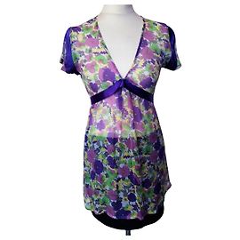 BLUSA ANTIK BATIK VOILE SEDA IMPÉRIO DE LACE UP AMEAÇA TS Roxo