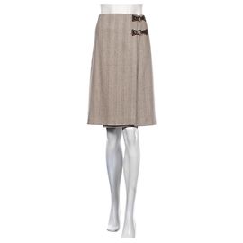 Loro Piana Beige Wool Skirt Beige
