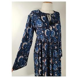 Antik Batik-Kleider-Blau,Mehrfarben
