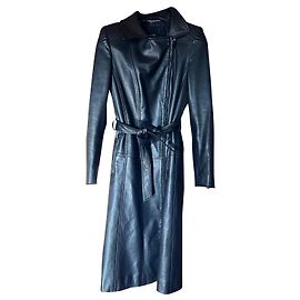 Escada Black Lambskin Coat Size 36 Black