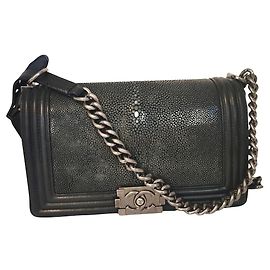 Chanel Black Leather Handbag Black