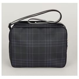 Burberry-Burberry Tartan Blue Business Bag-Blue
