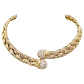 inconnue-Vintage yellow gold and diamond necklace.-Other