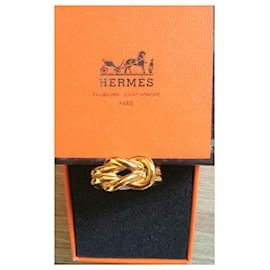 Hermès-Anneau de foulard - Noeud marin doré-Doré
